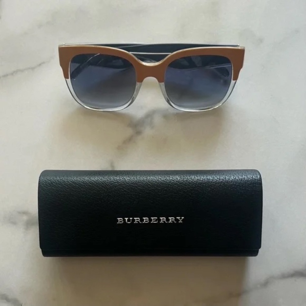 100% AUTHENTIC Burberry 4271-F Ocher Transparent Sunglasses 37334L with Box - Picture 3 of 11